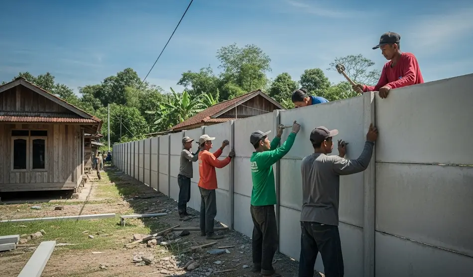 Cara Memasang Pagar Panel Beton