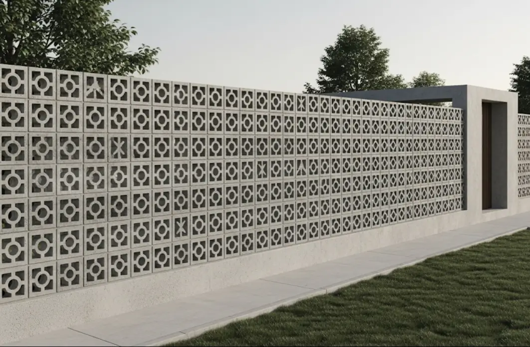 pagar panel beton motif roster berlubang