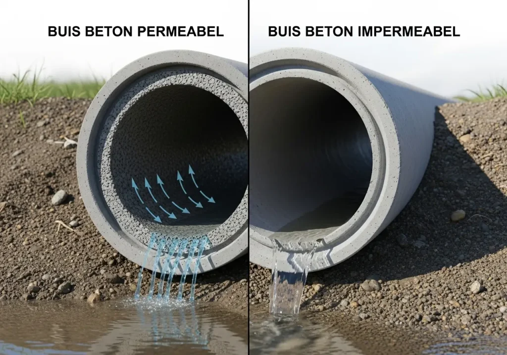 Buis Beton Permeabel vs Impermeabel
