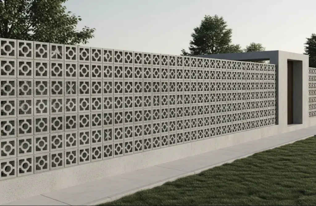 Pagar panel beton motif